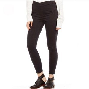 Free People Black High Waisted Raw Hem Pull-on Skinny Jeans 26
